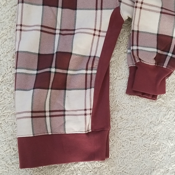 TNA Red and Cream Plaid Long Sleeve Hoodie - Picture 5 of 5
